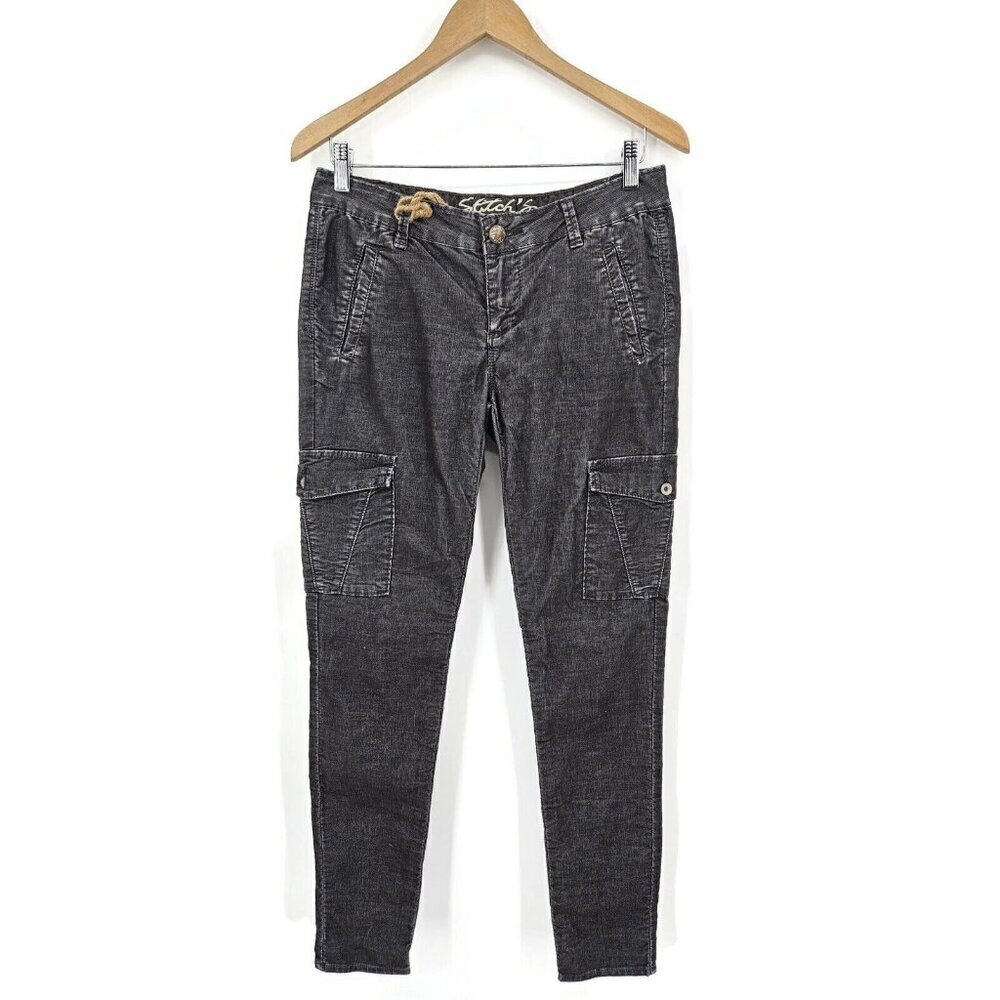 New Stitch's The Kai Corduroy Pants Womens 30 Dark Grey Black Cargo